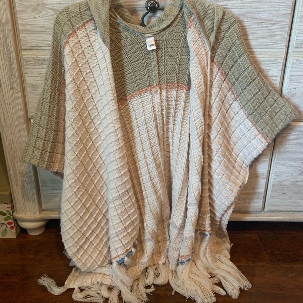 cream & green cardigan from charming charlie’s